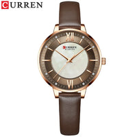 New CURREN Woman Watch Top Luxury Brand Elegant Ladies Quartz Wristwatches with Leather Strap Charming Design Girl Clock