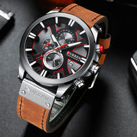 CURREN Brand Chronograph Sports Men's Watch Quartz Clock Leather Men's Luminous Watch Calendar Clock Relogio Masculino