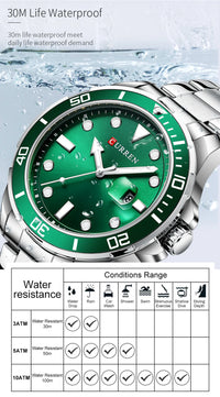 CURREN Top Brand Luxury Fashion Luminous Watch Men Waterproof Date Clock Sport Watches Mens Quartz Wristwatch Relogio Masculino