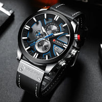CURREN Brand Chronograph Sports Men's Watch Quartz Clock Leather Men's Luminous Watch Calendar Clock Relogio Masculino