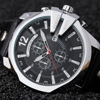 Curren Mens Watches Top Brand Luxury Gold Big Dial Man Quartz Watch Leather Strap Outdoor Casual Sport Wristwatch Male Clock