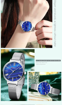 CURREN Creative Simplicity Women Watch Genuine Leather Elegant Women Watches Ladies Business Wristwatch Green