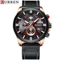 CURREN Brand Chronograph Sports Men's Watch Quartz Clock Leather Men's Luminous Watch Calendar Clock Relogio Masculino