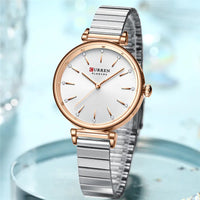 CURREN Women Watch Top Brand Luxury Gold Female Waterproof Clock Silver Stainless Steel Bracelet Simple Ladies Wristwatch 9081