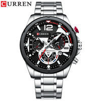 CURREN Casual Business Chronograph Waterproof Stainless Steel Watch Mens New Luxury Fashion Quartz Men Wristwatch часы мужские