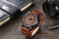 CURREN Top Brand Luxury Mens Watches Male Clocks Date Sport Military Clock Leather Strap Quartz Business Men Watch Gift 8225