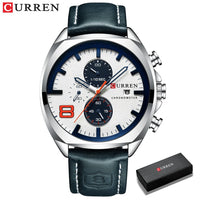 CURREN Luxury Brand Design Men's Quartz Watch with 3 Sub-dials Chronograph Date Casual Sports Wristwatch Gift for Him