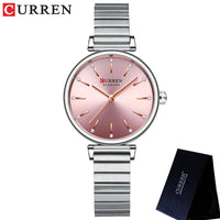 CURREN Women Watch Top Brand Luxury Gold Female Waterproof Clock Silver Stainless Steel Bracelet Simple Ladies Wristwatch 9081