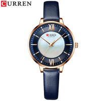 New CURREN Woman Watch Top Luxury Brand Elegant Ladies Quartz Wristwatches with Leather Strap Charming Design Girl Clock