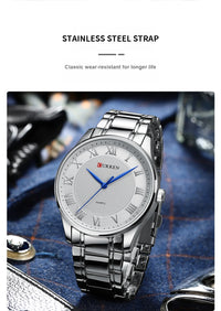 CURREN Gold Men's Watch Top Brand Luxury Gold Quartz Stainless Steel Waterproof Business Fashion Simple Watch Relogio Masculino