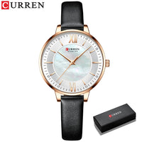 New CURREN Woman Watch Top Luxury Brand Elegant Ladies Quartz Wristwatches with Leather Strap Charming Design Girl Clock