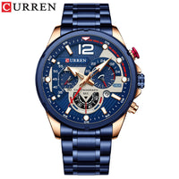 CURREN Casual Business Chronograph Waterproof Stainless Steel Watch Mens New Luxury Fashion Quartz Men Wristwatch часы мужские