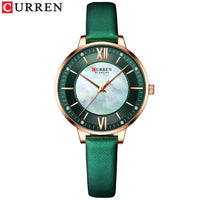 New CURREN Woman Watch Top Luxury Brand Elegant Ladies Quartz Wristwatches with Leather Strap Charming Design Girl Clock