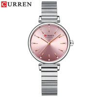 CURREN Women Watch Top Brand Luxury Gold Female Waterproof Clock Silver Stainless Steel Bracelet Simple Ladies Wristwatch 9081