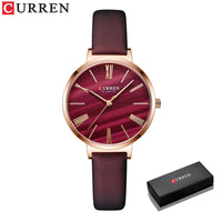 CURREN Creative Simplicity Women Watch Genuine Leather Elegant Women Watches Ladies Business Wristwatch Green