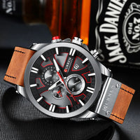 CURREN Brand Chronograph Sports Men's Watch Quartz Clock Leather Men's Luminous Watch Calendar Clock Relogio Masculino