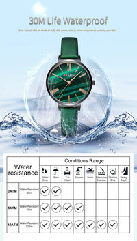 CURREN Fashion Women's Watches Leather Strap Quartz Wristwatch Classic Simple Thin Watch