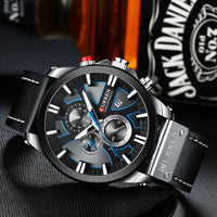 CURREN Brand Chronograph Sports Men's Watch Quartz Clock Leather Men's Luminous Watch Calendar Clock Relogio Masculino