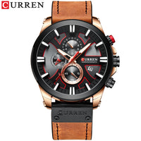 CURREN Brand Chronograph Sports Men's Watch Quartz Clock Leather Men's Luminous Watch Calendar Clock Relogio Masculino