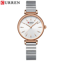 CURREN Women Watch Top Brand Luxury Gold Female Waterproof Clock Silver Stainless Steel Bracelet Simple Ladies Wristwatch 9081