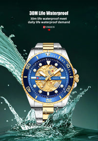 CURREN Fashion Mens Stainless Steel Watches Luxury Men Sports Quartz Wrist Watch Male Business Casual Watch relogio masculino