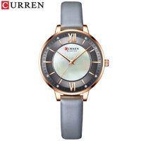 New CURREN Woman Watch Top Luxury Brand Elegant Ladies Quartz Wristwatches with Leather Strap Charming Design Girl Clock