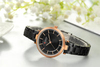 CURREN Women Fashion Watch Creative Lady Casual Watches Stainless Steel Band Stylish Desgin Blue Quartz Watch for Female