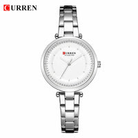 CURREN Women Fashion Watch Creative Lady Casual Watches Stainless Steel Band Stylish Desgin Blue Quartz Watch for Female