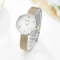 CURREN Women Watches Top Brand Luxury Stainless Steel Mesh Band Gold casual Watch Ladies Business quartz watch Relogio Feminino