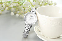 CURREN Women Fashion Watch Creative Lady Casual Watches Stainless Steel Band Stylish Desgin Blue Quartz Watch for Female