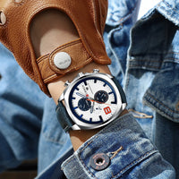 CURREN Luxury Brand Design Men's Quartz Watch with 3 Sub-dials Chronograph Date Casual Sports Wristwatch Gift for Him