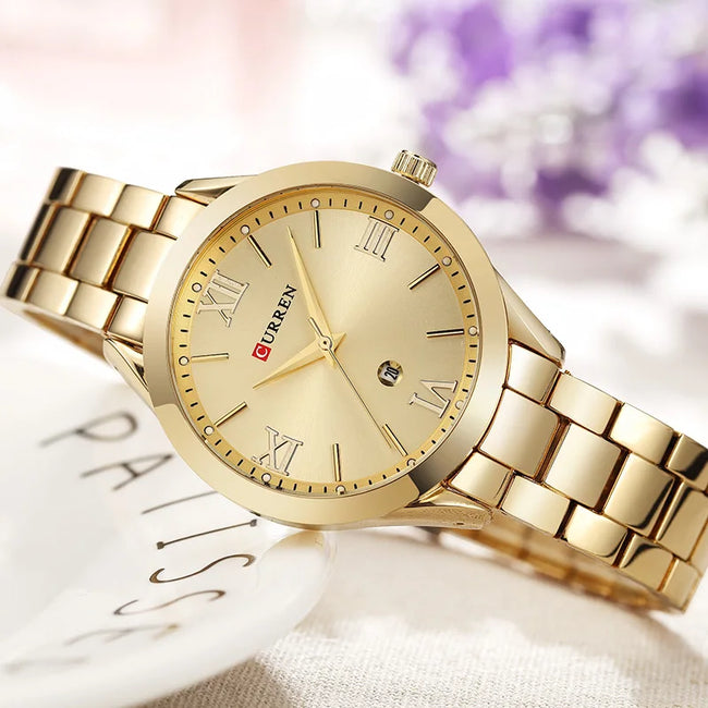 CURREN Women Watch Luxury Fashion Watches Woman Clock Stainless Steel Simple Business Wriswatches Ladies Relogio Feminino 9007