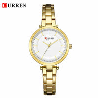 CURREN Women Fashion Watch Creative Lady Casual Watches Stainless Steel Band Stylish Desgin Blue Quartz Watch for Female