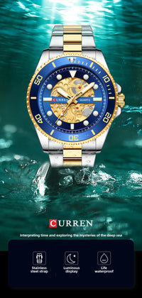 CURREN Fashion Mens Stainless Steel Watches Luxury Men Sports Quartz Wrist Watch Male Business Casual Watch relogio masculino