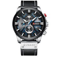 CURREN Brand Chronograph Sports Men's Watch Quartz Clock Leather Men's Luminous Watch Calendar Clock Relogio Masculino