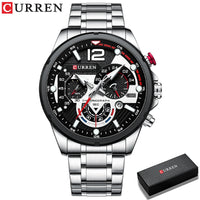 CURREN Casual Business Chronograph Waterproof Stainless Steel Watch Mens New Luxury Fashion Quartz Men Wristwatch часы мужские