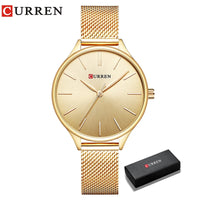 CURREN Original Women's Luxury Watch Matte Dial Japanese Quartz Movement Stainless Steel Mesh Strap with Box