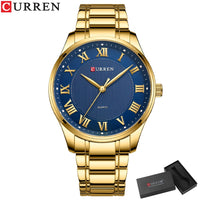 CURREN Gold Men's Watch Top Brand Luxury Gold Quartz Stainless Steel Waterproof Business Fashion Simple Watch Relogio Masculino