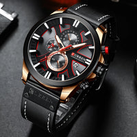 CURREN Brand Chronograph Sports Men's Watch Quartz Clock Leather Men's Luminous Watch Calendar Clock Relogio Masculino