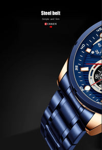 CURREN Casual Business Chronograph Waterproof Stainless Steel Watch Mens New Luxury Fashion Quartz Men Wristwatch часы мужские