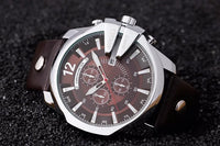 Curren Mens Watches Top Brand Luxury Gold Big Dial Man Quartz Watch Leather Strap Outdoor Casual Sport Wristwatch Male Clock