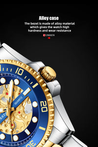 CURREN Fashion Mens Stainless Steel Watches Luxury Men Sports Quartz Wrist Watch Male Business Casual Watch relogio masculino