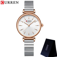 CURREN Women Watch Top Brand Luxury Gold Female Waterproof Clock Silver Stainless Steel Bracelet Simple Ladies Wristwatch 9081