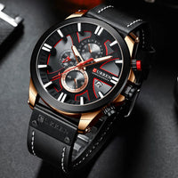 CURREN Brand Chronograph Sports Men's Watch Quartz Clock Leather Men's Luminous Watch Calendar Clock Relogio Masculino
