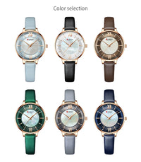 New CURREN Woman Watch Top Luxury Brand Elegant Ladies Quartz Wristwatches with Leather Strap Charming Design Girl Clock