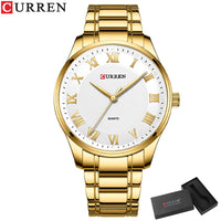 CURREN Gold Men's Watch Top Brand Luxury Gold Quartz Stainless Steel Waterproof Business Fashion Simple Watch Relogio Masculino