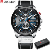 CURREN Brand Chronograph Sports Men's Watch Quartz Clock Leather Men's Luminous Watch Calendar Clock Relogio Masculino