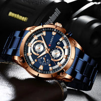CURREN Mens Watches Fashion Top Brand Luxury Business Automatic Date Watch Men Casual Waterproof Watch Relogio Masculino+Box