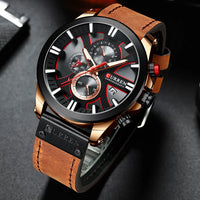 CURREN Brand Chronograph Sports Men's Watch Quartz Clock Leather Men's Luminous Watch Calendar Clock Relogio Masculino