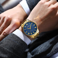 CURREN Gold Men's Watch Top Brand Luxury Gold Quartz Stainless Steel Waterproof Business Fashion Simple Watch Relogio Masculino